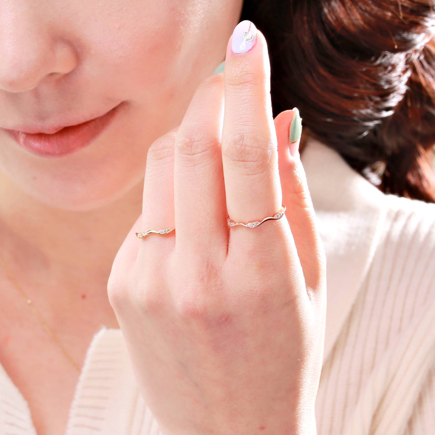 <b><p>lavender 14k ring Hihatsumi Wom their 40s</p></b><b><p>ラベンダー 14k リング ヒヘ七海 40代の女性 清純なスタイル シンプルー デートルック</p></b><br /><br /><p align='center'>