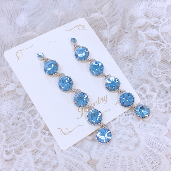 <b><p>blue crystal Drop Earrings Good pot cycle</p></b><b><p>ブルー クリスタル ドロップイヤリング ポイントサイクル良い ケバケバした ユニークアクセサリー</p></b><br /><br /><p align='center'>