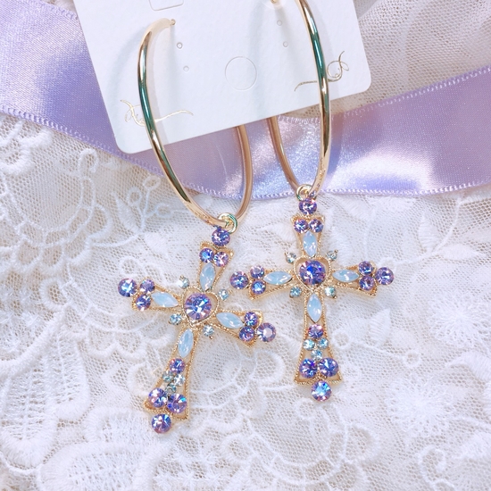 <b><p>Saturn The Cross earring Good pot cycle Bl-bl</p></b><b><p>サターン クロス イヤリング ポイントサイクル良い ケバケバした ユニークアクセサリー</p></b><br /><br /><p align='center'>