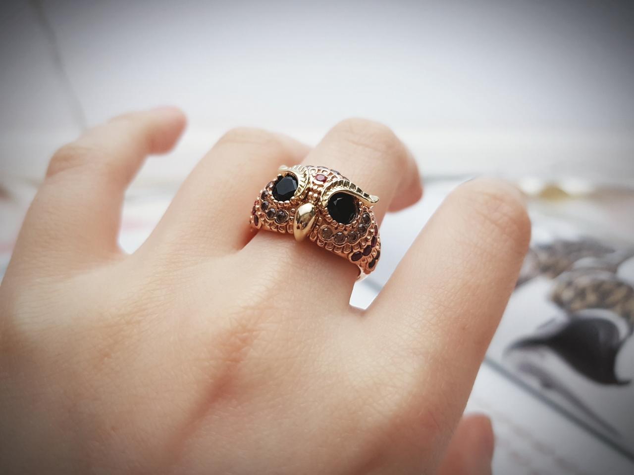 <b><p>Wealth symbol owl ring Gden Ve 14K Woman</p></b><b><p>富の象徴 フクロウ リング ゴールデンバイン 14K 女性 20代 ファッション</p></b><br /><br /><p align='center'>