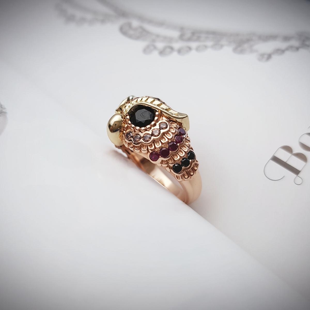 <b><p>Wealth symbol owl ring Gden Ve 14K Woman</p></b><b><p>富の象徴 フクロウ リング ゴールデンバイン 14K 女性 20代 ファッション</p></b><br /><br /><p align='center'>