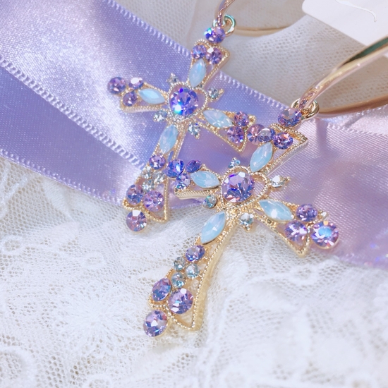 <b><p>Saturn The Cross earring Good pot cycle Bl-bl</p></b><b><p>サターン クロス イヤリング ポイントサイクル良い ケバケバした ユニークアクセサリー</p></b><br /><br /><p align='center'>