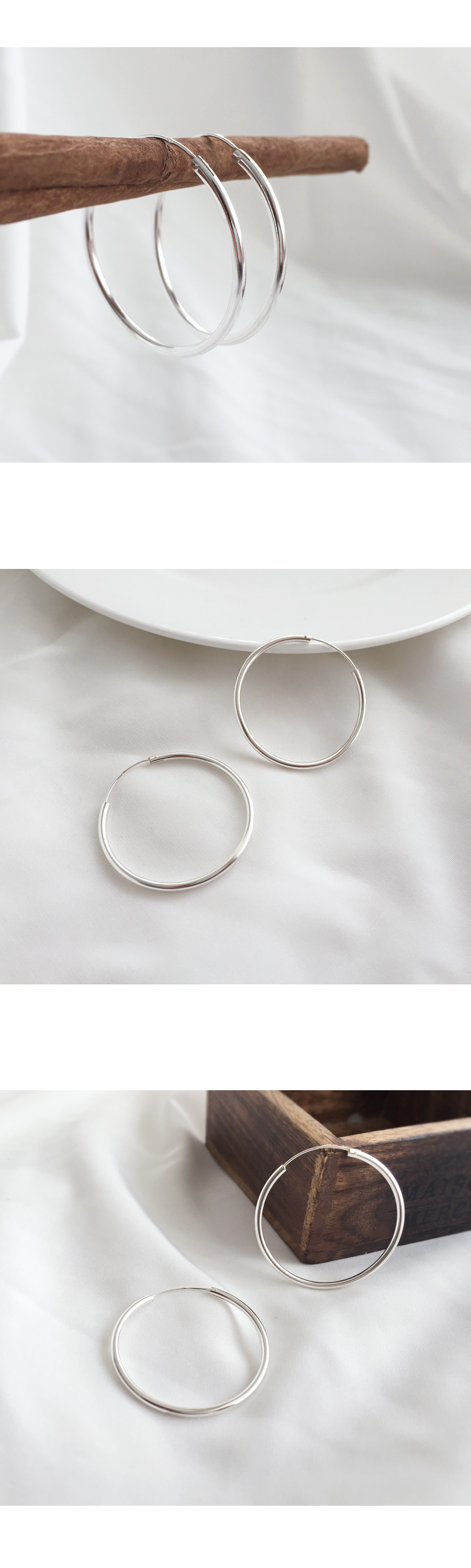<b><p>basic Silver fing earrs species Vwab Women's</p></b><b><p>基本 ベーシック ウンチム リングピアス 3種 ビュレプ 女性のアクセサリー シルバー</p></b><br /><br /><p align='center'>