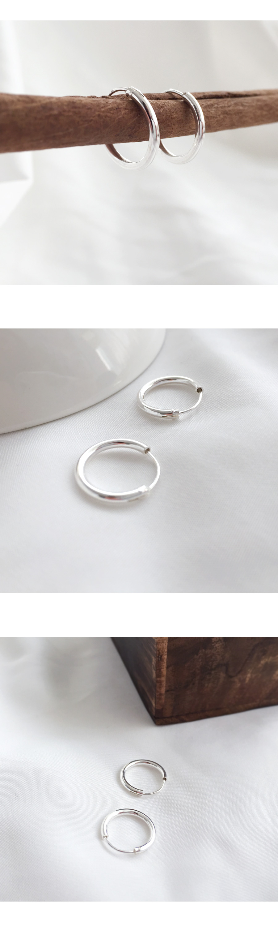 <b><p>basic Silver fing earrs species Vwab Women's</p></b><b><p>基本 ベーシック ウンチム リングピアス 3種 ビュレプ 女性のアクセサリー シルバー</p></b><br /><br /><p align='center'>