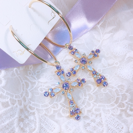 <b><p>Saturn The Cross earring Good pot cycle Bl-bl</p></b><b><p>サターン クロス イヤリング ポイントサイクル良い ケバケバした ユニークアクセサリー</p></b><br /><br /><p align='center'>