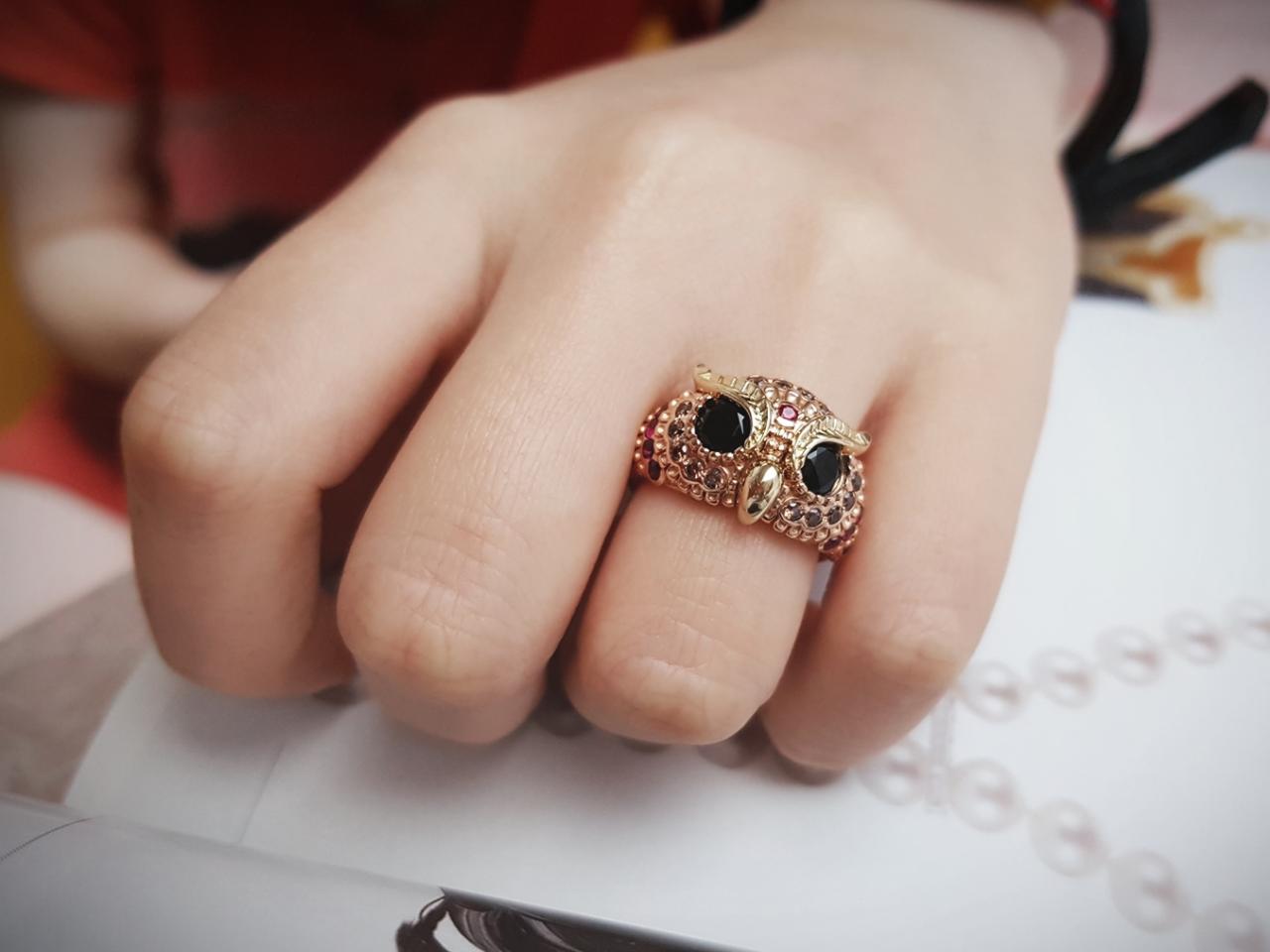 <b><p>Wealth symbol owl ring Gden Ve 14K Woman</p></b><b><p>富の象徴 フクロウ リング ゴールデンバイン 14K 女性 20代 ファッション</p></b><br /><br /><p align='center'>