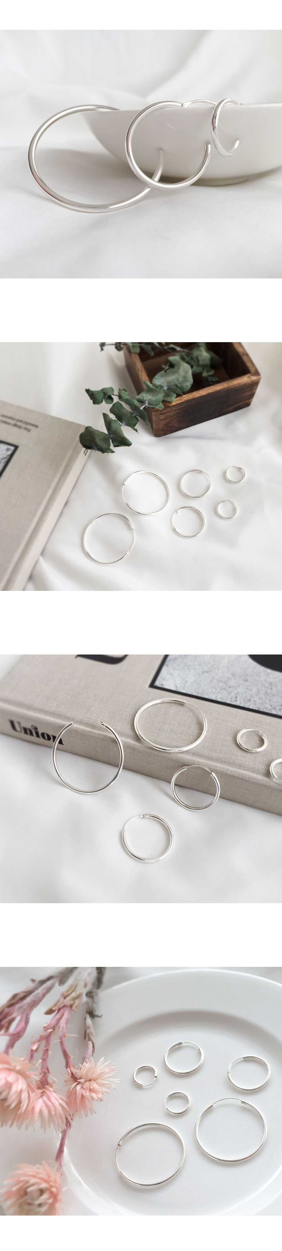<b><p>basic Silver fing earrs species Vwab Women's</p></b><b><p>基本 ベーシック ウンチム リングピアス 3種 ビュレプ 女性のアクセサリー シルバー</p></b><br /><br /><p align='center'>