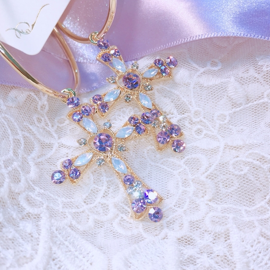 <b><p>Saturn The Cross earring Good pot cycle Bl-bl</p></b><b><p>サターン クロス イヤリング ポイントサイクル良い ケバケバした ユニークアクセサリー</p></b><br /><br /><p align='center'>