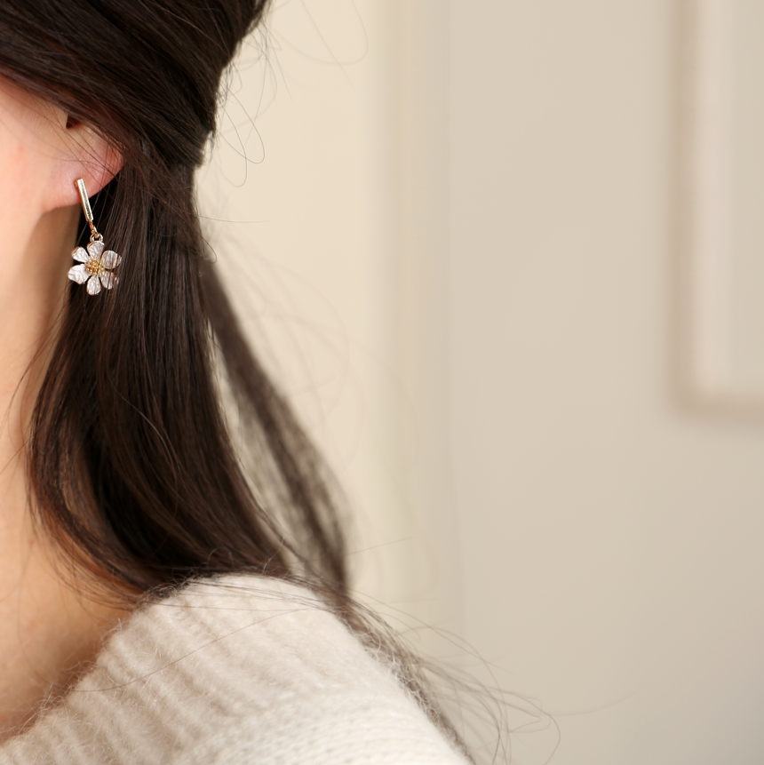 <b><p>Mourning flower Swal Unknn Drop earr Cubic</p></b><b><p>無排 フラワー スワロー オンバル ドロップ イヤリング キュービック ラグジュアリー</p></b><br /><br /><p align='center'>