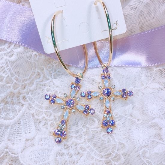 <b><p>Saturn The Cross earring Good pot cycle Bl-bl</p></b><b><p>サターン クロス イヤリング ポイントサイクル良い ケバケバした ユニークアクセサリー</p></b><br /><br /><p align='center'>