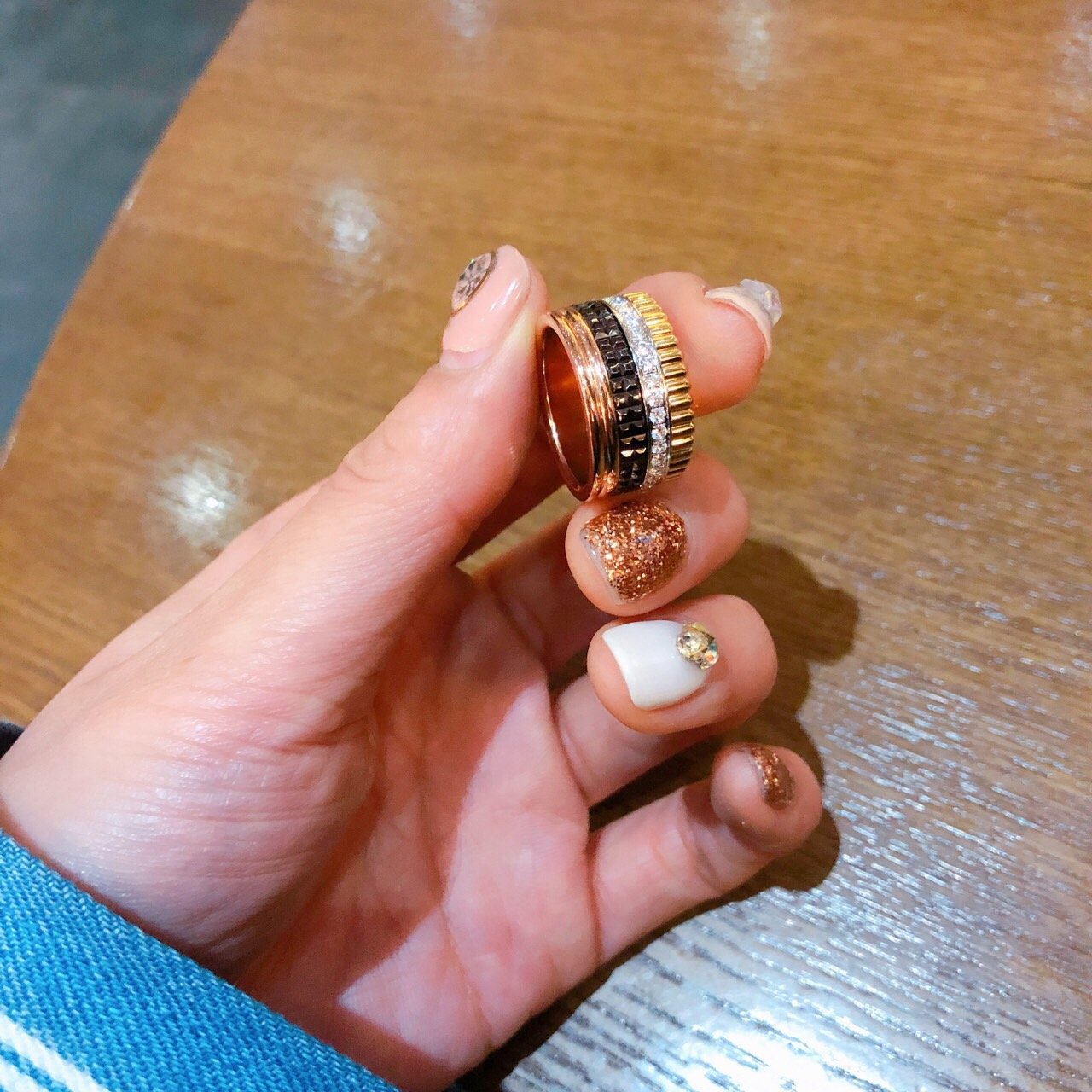 <b><p>Combi Quattro ring les Rose gold, silver92.5</p></b><b><p>コンビ クワトロリング 5行 ローズゴールド、ゴールド silver92.5製品</p></b><br /><br /><p align='center'>