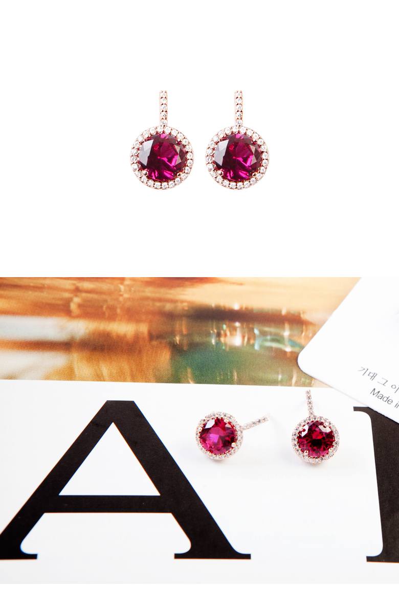 <b><p>Shoyu Jewelry Ruby cstal Silver Earrings</p></b><b><p>醤油ジュエリー ルビー クリスタル ウンチムイヤリング デイ ローズゴールド ピンク</p></b><br /><br /><p align='center'>