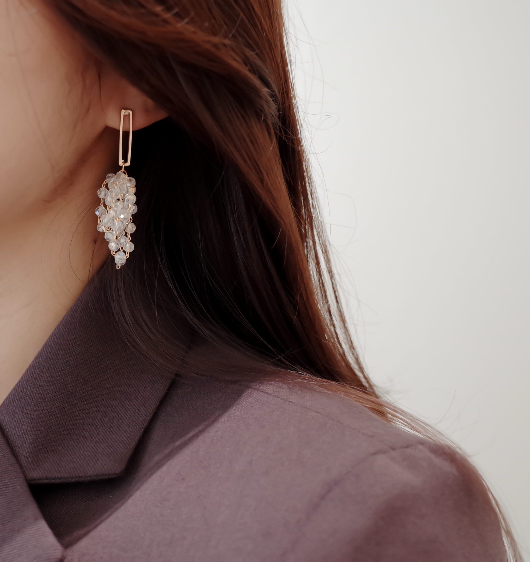 <b><p>Kyukyu Rectangular Bubble pel Drop Eris Simp</p></b><b><p>キュキュ 長方形バー バブル真珠 ドロップイヤリング シンプルユニーク スタイリッシュルック</p></b><br /><br /><p align='center'>