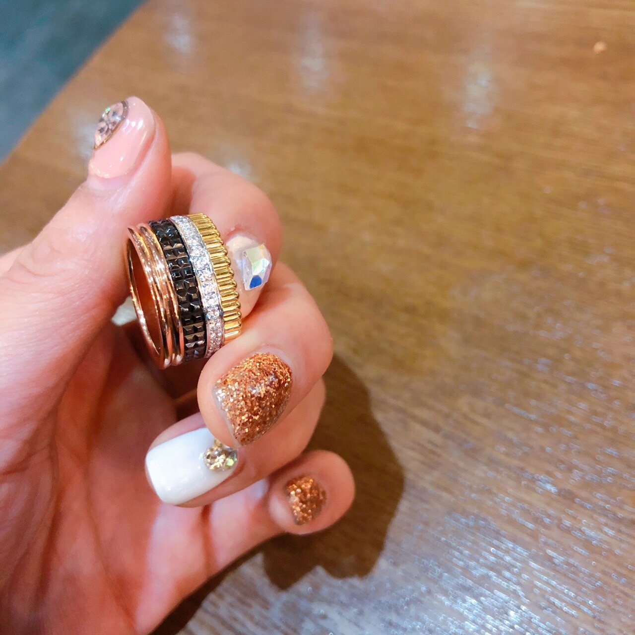 <b><p>Combi Quattro ring les Rose gold, silver92.5</p></b><b><p>コンビ クワトロリング 5行 ローズゴールド、ゴールド silver92.5製品</p></b><br /><br /><p align='center'>