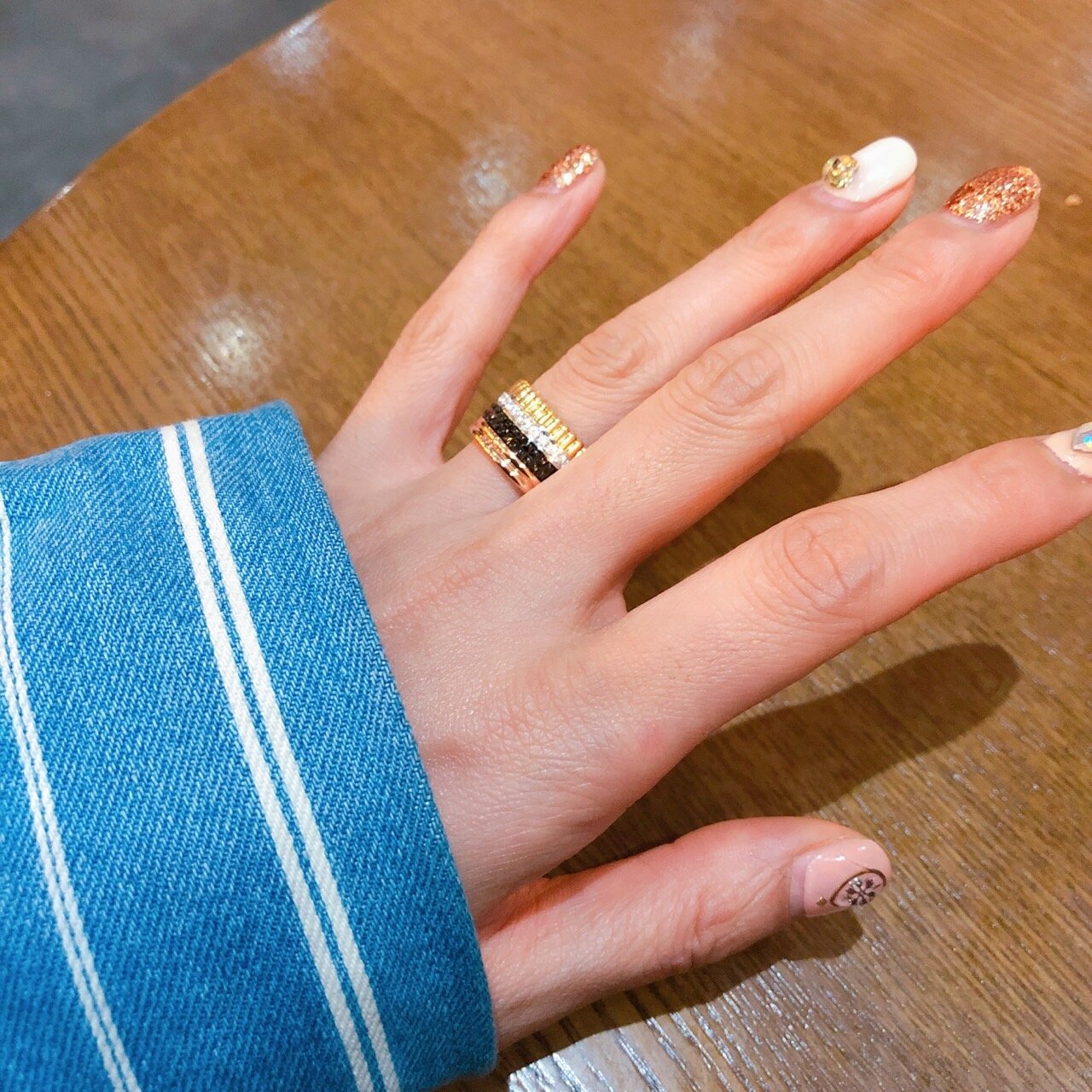 <b><p>Combi Quattro ring les Rose gold, silver92.5</p></b><b><p>コンビ クワトロリング 5行 ローズゴールド、ゴールド silver92.5製品</p></b><br /><br /><p align='center'>