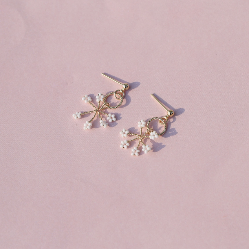 <b><p>Cherry Blossom Mini rg Fw eags Drop handmade</p></b><b><p>桜 ミニリング 花のイヤ ドロップ ハンドメイド ビーズ 派手な 芸能人</p></b><br /><br /><p align='center'>