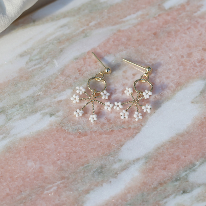 <b><p>Cherry Blossom Mini rg Fw eags Drop handmade</p></b><b><p>桜 ミニリング 花のイヤ ドロップ ハンドメイド ビーズ 派手な 芸能人</p></b><br /><br /><p align='center'>