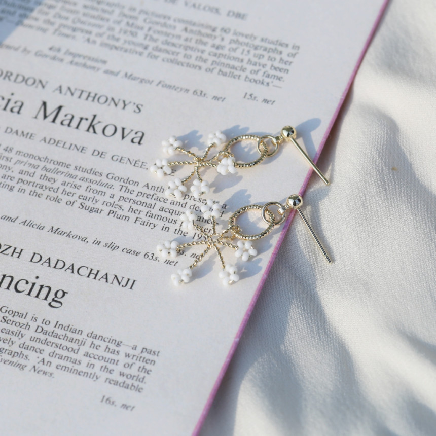 <b><p>Cherry Blossom Mini rg Fw eags Drop handmade</p></b><b><p>桜 ミニリング 花のイヤ ドロップ ハンドメイド ビーズ 派手な 芸能人</p></b><br /><br /><p align='center'>