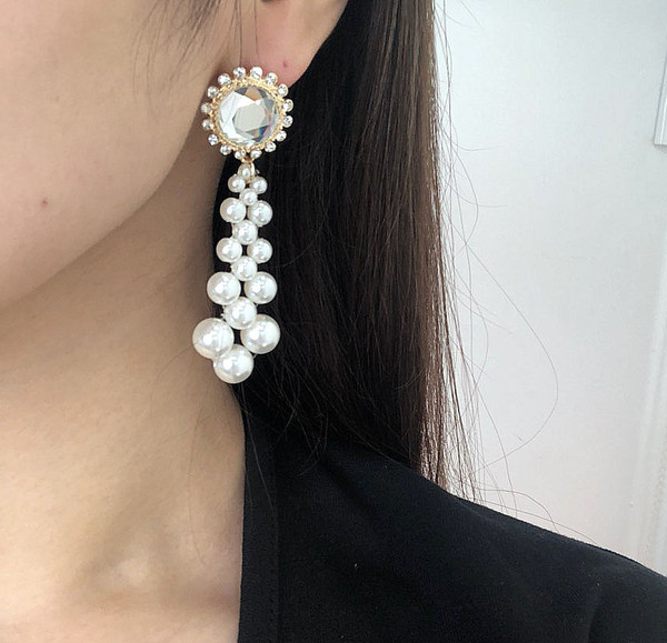 <b><p>fancy stone Cubic Pearl drop rings Std out</p></b><b><p>派手な 原石 キュービック パールドロップイヤリング 説得力の ユニークな 清純な</p></b><br /><br /><p align='center'>