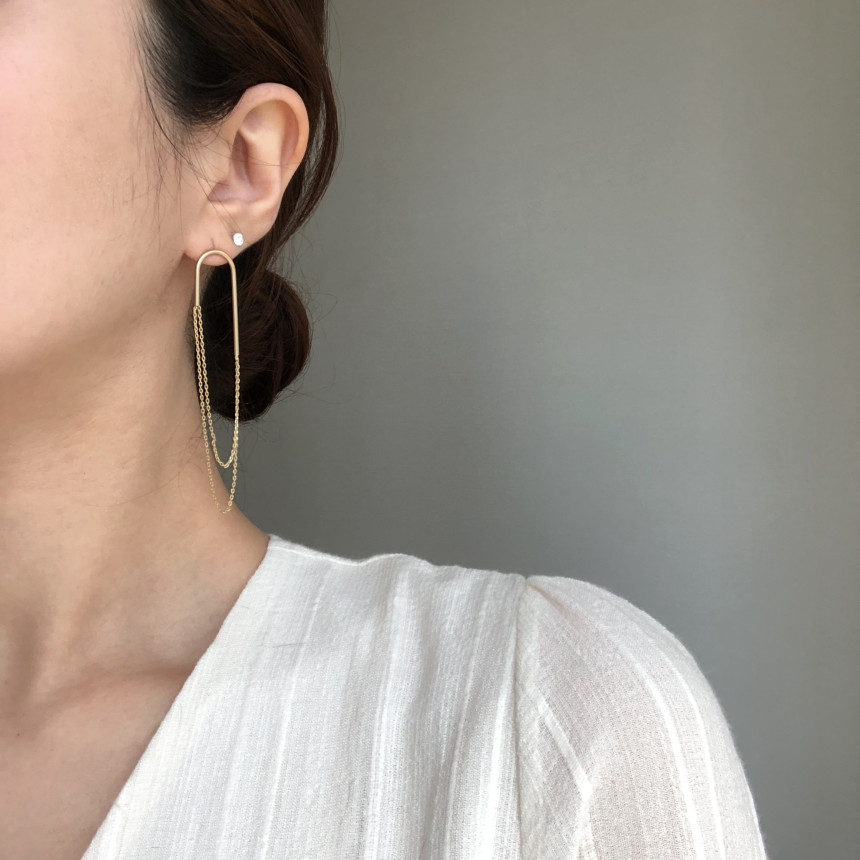 <b><p>Madle Bold Earrings silver Pel drop Unbalanced</p></b><b><p>マドル U ボールドピアス シルバー パロップ アンバランス 925 ギフト</p></b><br /><br /><p align='center'>