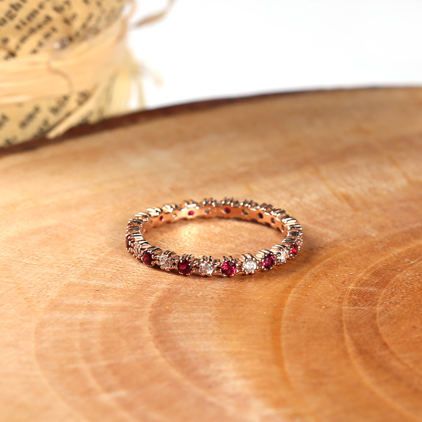 <b><p>Rose Gd patrn cor Ruby Cic Guard ring Luxuous</p></b><b><p>ローズゴールド パターン カラー ルビー キュービック ガードリング 高級感のあるアクセサリー</p></b><br /><br /><p align='center'>