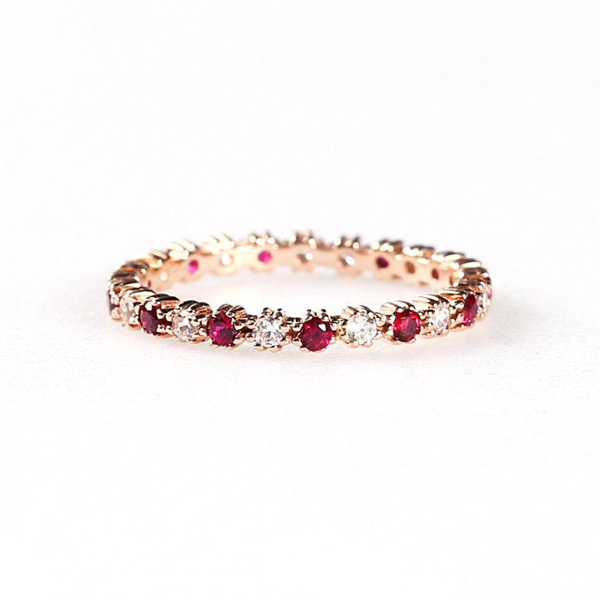 <b><p>Rose Gd patrn cor Ruby Cic Guard ring Luxuous</p></b><b><p>ローズゴールド パターン カラー ルビー キュービック ガードリング 高級感のあるアクセサリー</p></b><br /><br /><p align='center'>