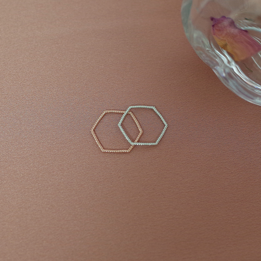 <b><p>Mourning silver 92.5 Hexagon Rose Gold Lay</p></b><b><p>無排 シルバー 92.5 六角 ローズゴールド リング 重ね着 ねじれ</p></b><br /><br /><p align='center'>