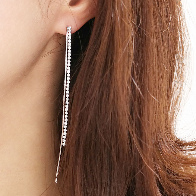 <b><p>Eileen Rhinestone Drop Earrgs ajbe18075 Urban</p></b><b><p>アイリーン ラインスト ドロップイヤリング ajbe18075 都会的な 洗練されたコーディネート</p></b><br /><br /><p align='center'>