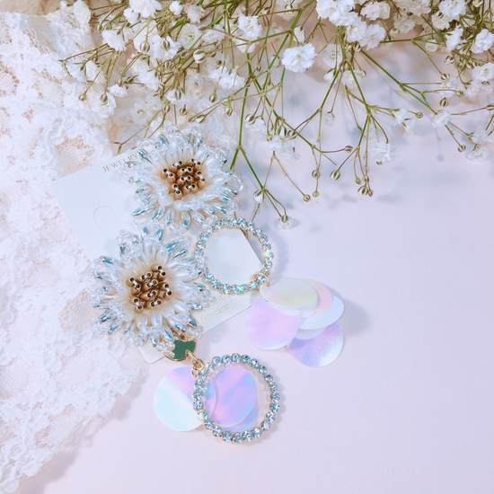 <b><p>unique flower Seined earrgs Good pot cycle</p></b><b><p>ユニーク フラワー スパンコールピアス ポイントサイクル良い ケバケバした アクセサリー</p></b><br /><br /><p align='center'>