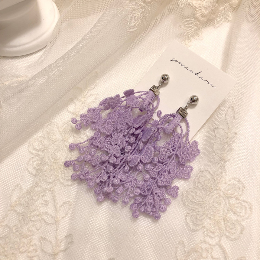 <b><p>Violet race Drop earring c617 ult White Sky</p></b><b><p>バイオレット レース ドロップイヤリング acc617 超 ホワイト ゆらゆら ヨリヨリた</p></b><br /><br /><p align='center'>