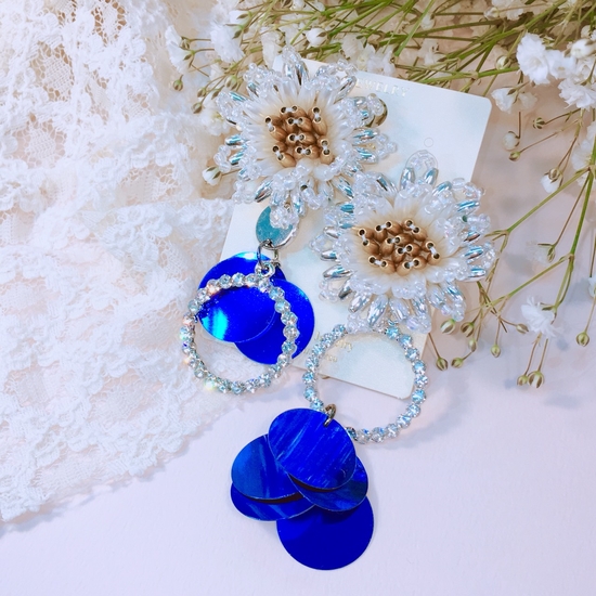 <b><p>unique flower Seined earrgs Good pot cycle</p></b><b><p>ユニーク フラワー スパンコールピアス ポイントサイクル良い ケバケバした アクセサリー</p></b><br /><br /><p align='center'>