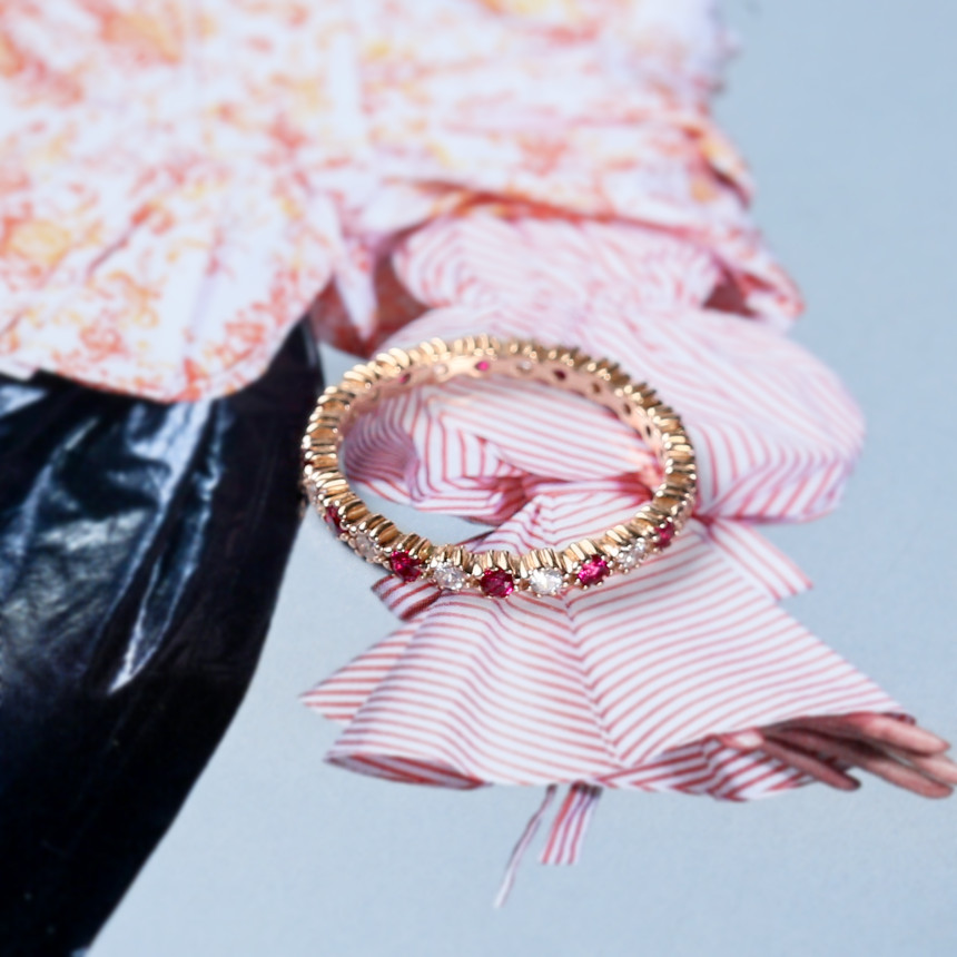 <b><p>Rose Gd patrn cor Ruby Cic Guard ring Luxuous</p></b><b><p>ローズゴールド パターン カラー ルビー キュービック ガードリング 高級感のあるアクセサリー</p></b><br /><br /><p align='center'>