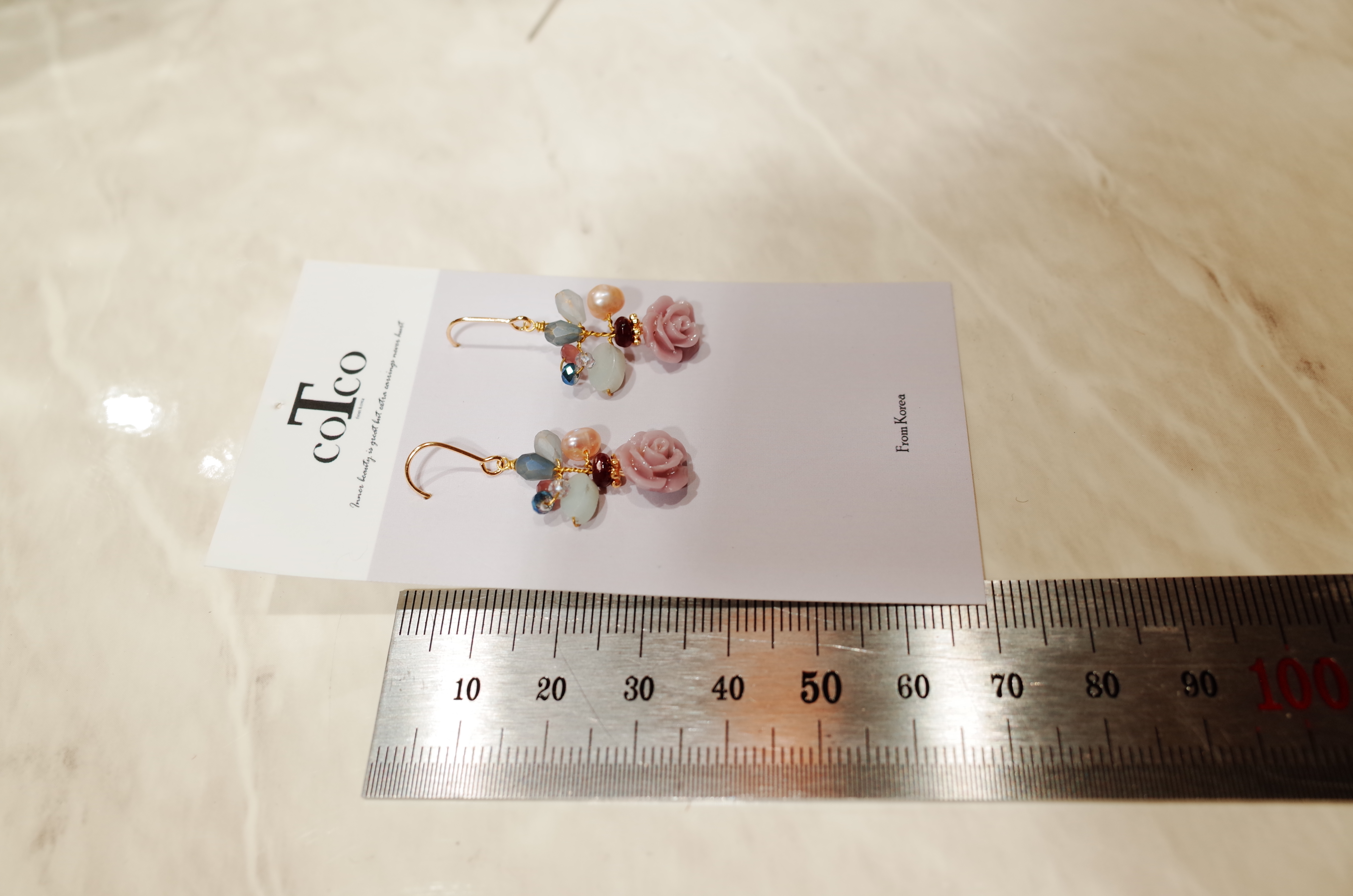 <b><p>Purple Rose drop earring</p></b><b><p>すみれ色 バラドロップ イヤリング</p></b><br /><br /><p align='center'>