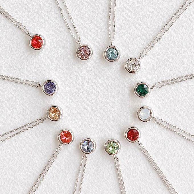 <b><p>Birthstone 925 silver Cubic Drop cklace day</p></b><b><p>誕生石 925 キュービック ドロップ ネレス デイリー 星座 ジュエ 友情 原石</p></b><br /><br /><p align='center'>