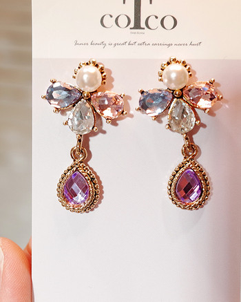 <b><p>Purple Dew Drop 3way earring</p></b><b><p>すみれ色 露 ドロップ 3ウェイ イヤリング</p></b><br /><br /><p align='center'>