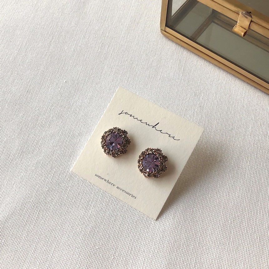 <b><p>stelr Violet Cubic ering acc717 Lony Glitr</p></b><b><p>ステラ バイオレット キュービック イヤリング acc717 きらめく 輝く ケバケバした</p></b><br /><br /><p align='center'>