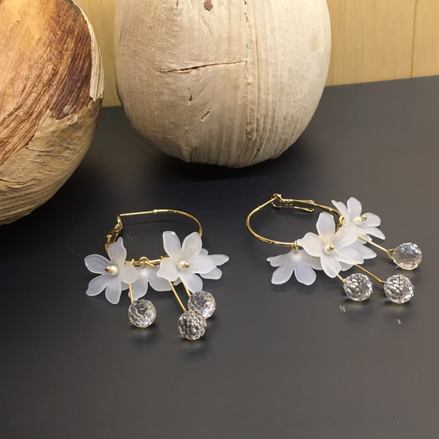 <b><p>harmony flower Glass Drop Ring daily pot</p></b><b><p>ハーモニー フラワー グラス ドロップ リングピアス デイリー ポイント 結婚式の祝賀客ルックコーデ</p></b><br /><br /><p align='center'>