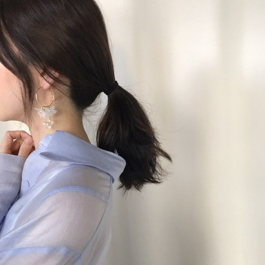 <b><p>harmony flower Glass Drop Ring daily pot</p></b><b><p>ハーモニー フラワー グラス ドロップ リングピアス デイリー ポイント 結婚式の祝賀客ルックコーデ</p></b><br /><br /><p align='center'>