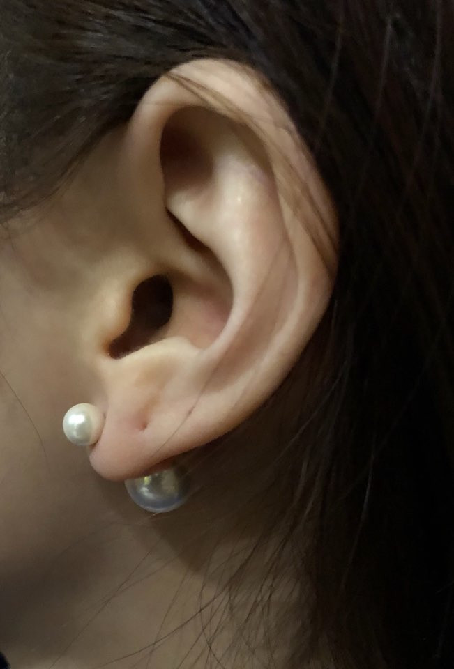 <b><p>Pink gold double Pearl rg</p></b><b><p>ピンクゴールド ダブル 真珠 イヤリング</p></b><br /><br /><p align='center'>