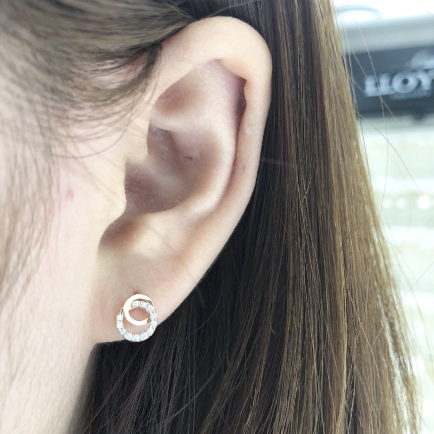 <b><p>Lloyd circle doub Cic earring LPFF2028G</p></b><b><p>ロイド 円形 ダブル キュービック イヤリング LPFF2028G</p></b><br /><br /><p align='center'>