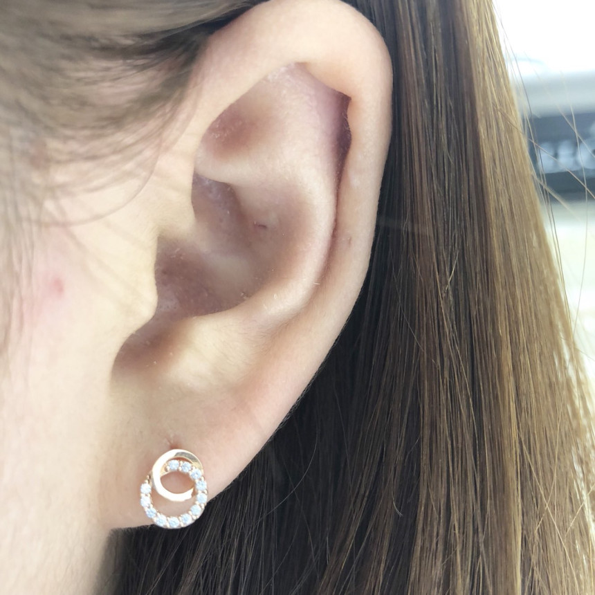 <b><p>Lloyd circle doub Cic earring LPFF2028G</p></b><b><p>ロイド 円形 ダブル キュービック イヤリング LPFF2028G</p></b><br /><br /><p align='center'>