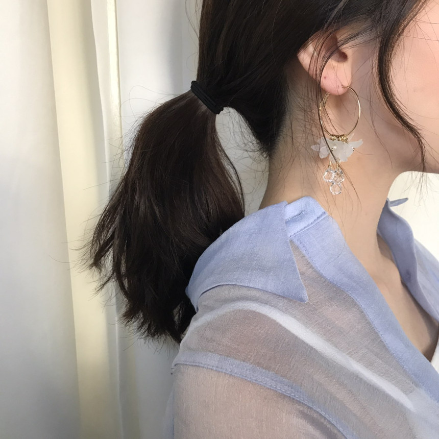 <b><p>harmony flower Glass Drop Ring daily pot</p></b><b><p>ハーモニー フラワー グラス ドロップ リングピアス デイリー ポイント 結婚式の祝賀客ルックコーデ</p></b><br /><br /><p align='center'>