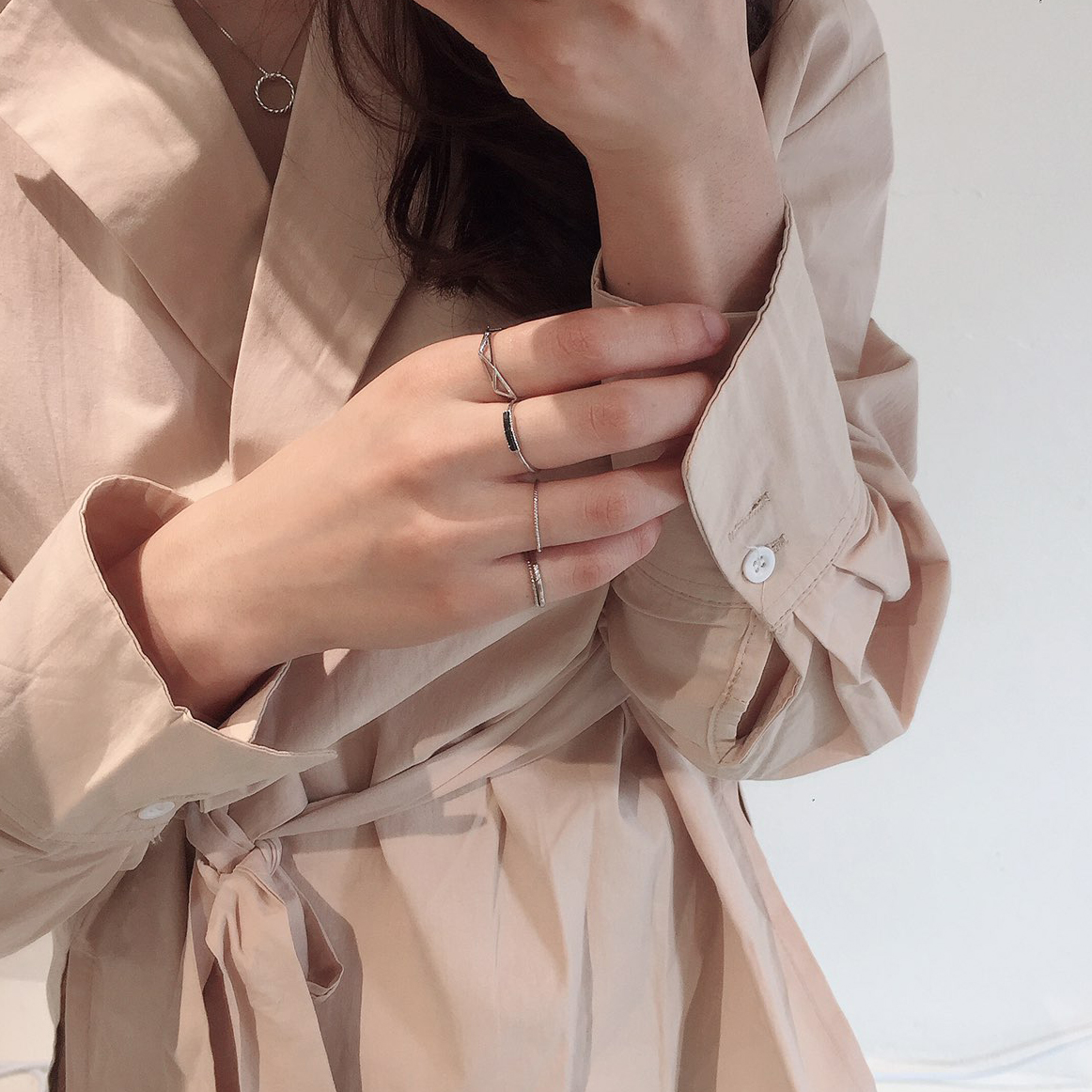 <b><p>Slim landscape Bck Gemstone SET Rings daily</p></b><b><p>横スリム ブラック原石SETリング デイリー セット レイヤ ドゥ ギフト 女性</p></b><br /><br /><p align='center'>