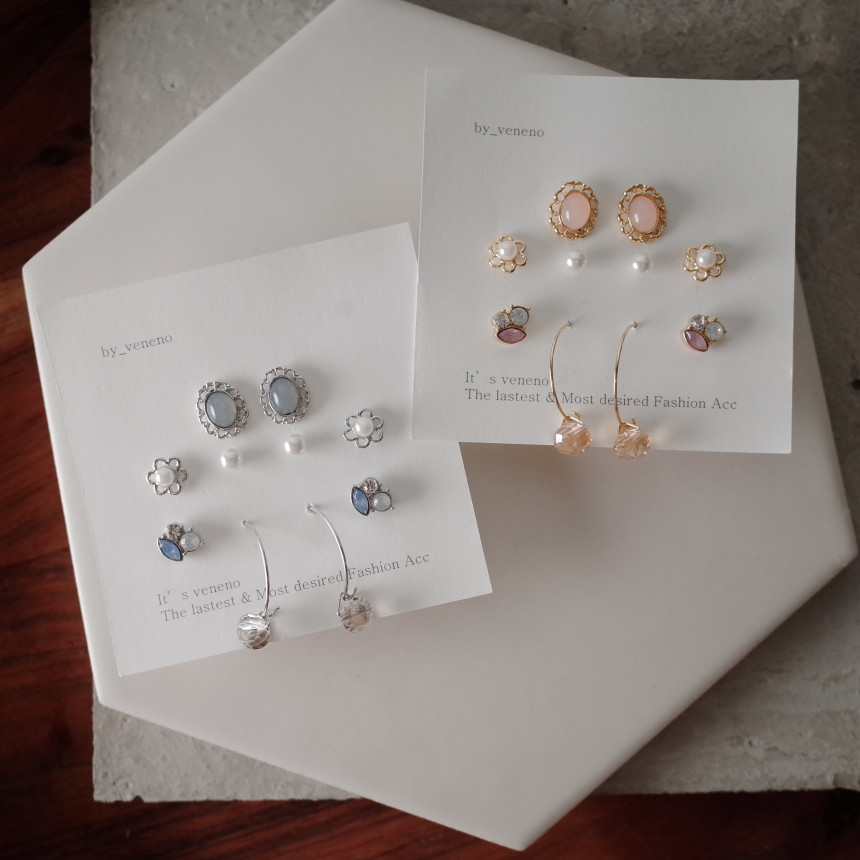<b><p>NO109 Date look Fwer SET earrings Stylish</p></b><b><p>NO109 デートルック フラワーSETイヤリング スタイリッシュな シな ユニークなデザイン</p></b><br /><br /><p align='center'>