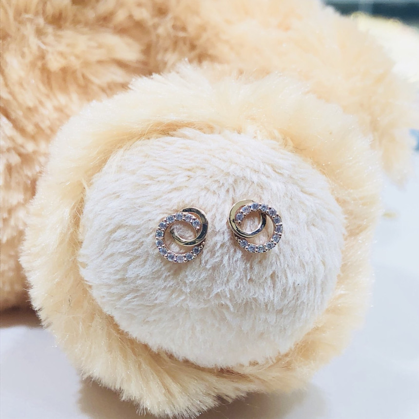 <b><p>Lloyd circle doub Cic earring LPFF2028G</p></b><b><p>ロイド 円形 ダブル キュービック イヤリング LPFF2028G</p></b><br /><br /><p align='center'>