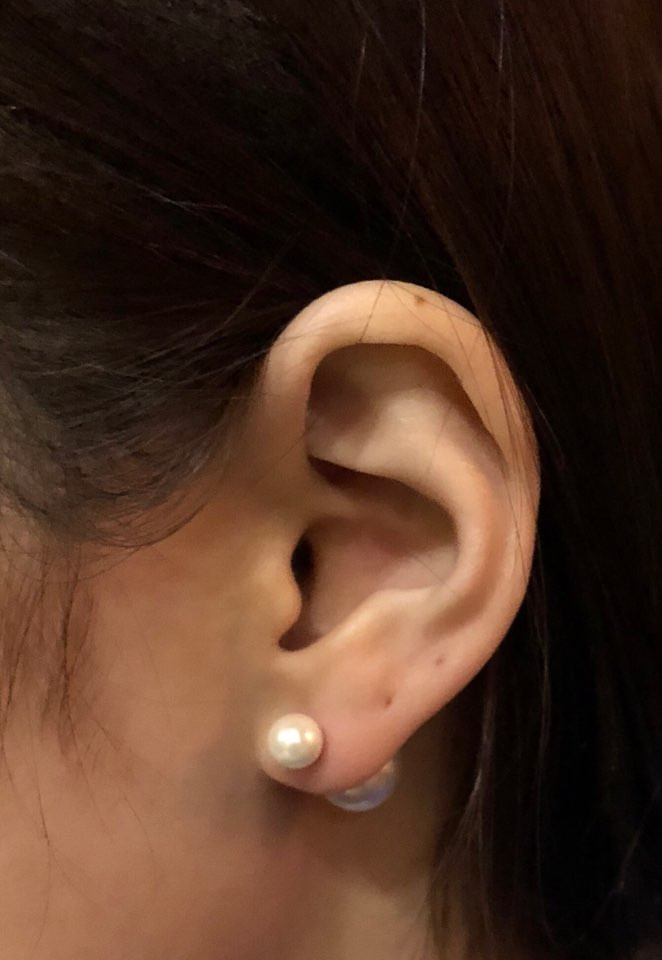 <b><p>Pink gold double Pearl rg</p></b><b><p>ピンクゴールド ダブル 真珠 イヤリング</p></b><br /><br /><p align='center'>