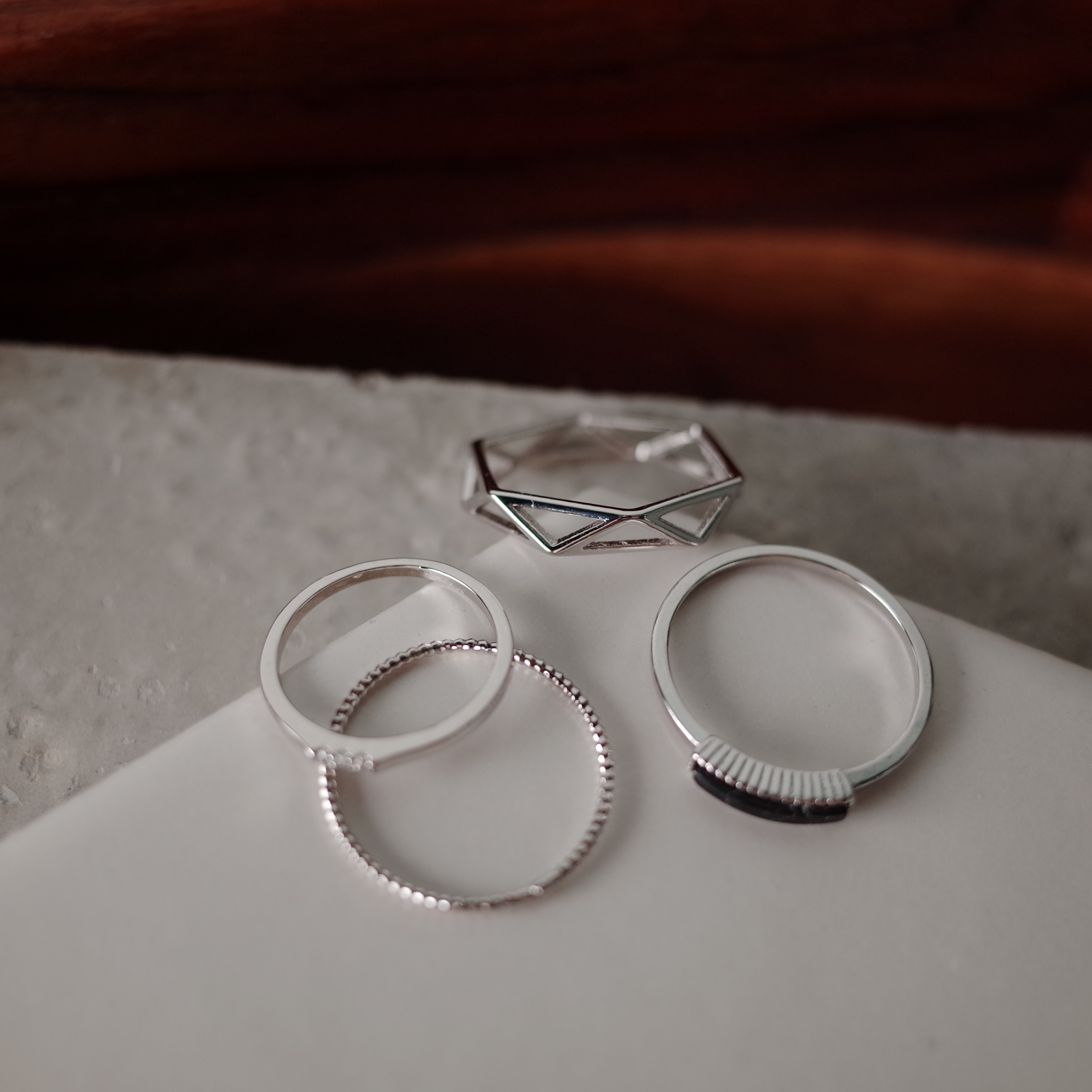 <b><p>Slim landscape Bck Gemstone SET Rings daily</p></b><b><p>横スリム ブラック原石SETリング デイリー セット レイヤ ドゥ ギフト 女性</p></b><br /><br /><p align='center'>