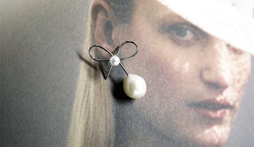 <b><p>earring Freshwater pl bbon Butiful Beloved</p></b><b><p>イヤリング 淡水真珠 リボン 光沢がきれいな 愛らしい デートルック センスあふれる</p></b><br /><br /><p align='center'>