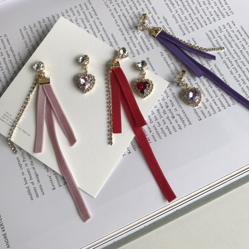 <b><p>Bernie heart Cubic evil Drop Erings 3color</p></b><b><p>バニー ハート キュービックオンバル ドロップイヤリング 3色 ラブリールコーディネ</p></b><br /><br /><p align='center'>