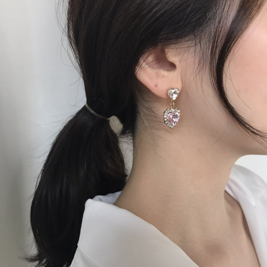 <b><p>Bernie heart Cubic evil Drop Erings 3color</p></b><b><p>バニー ハート キュービックオンバル ドロップイヤリング 3色 ラブリールコーディネ</p></b><br /><br /><p align='center'>